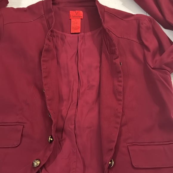 CCO PRICE DROP 🔥🔥 Stylish Unique Style Maroon Open Jacket Size Medium - Picture 8 of 10